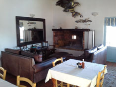 The lounge with inside fireplace